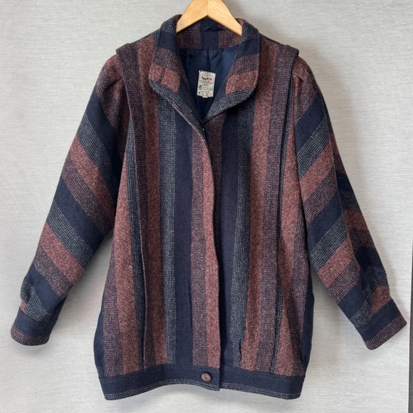 Avoca Collection Jackets & Blazers - Vtg Avoca‎ Collection Irish Tweed Wool Jacket Striped - Women's Medium - Purple